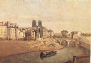 Jean Baptiste Camille  Corot Notre-Dame et le quai des Orfevres (mk11) oil